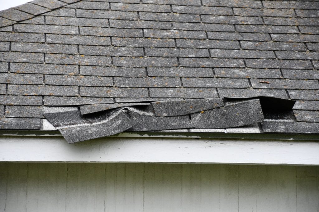 Damaged roof