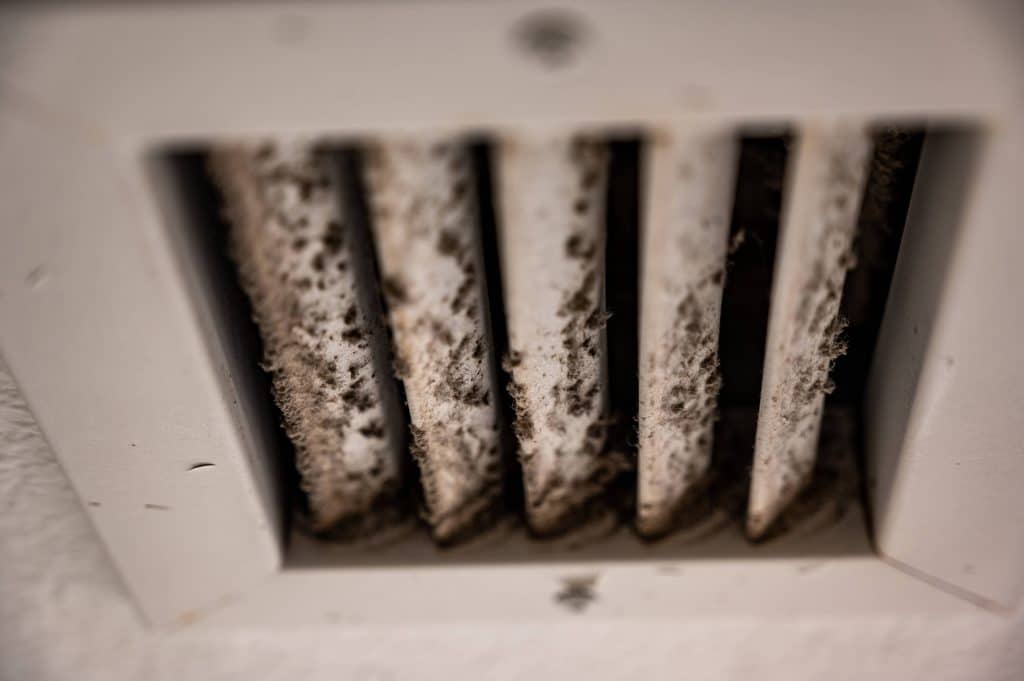 Dirt and mold can cause smells to come through the vent.