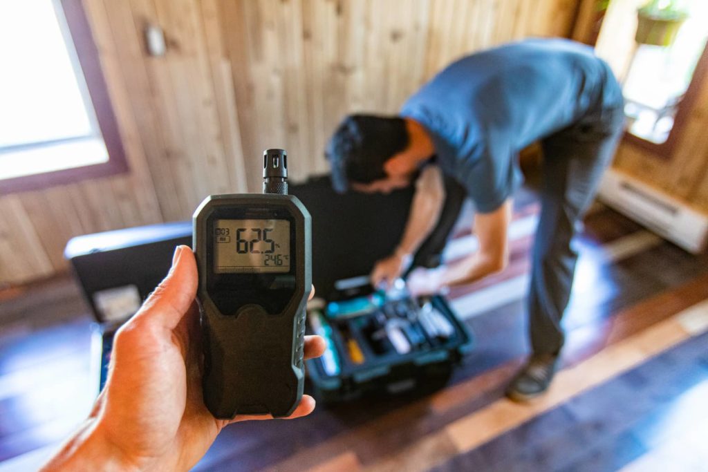 Air sample for mold testing to see the levels in the home.