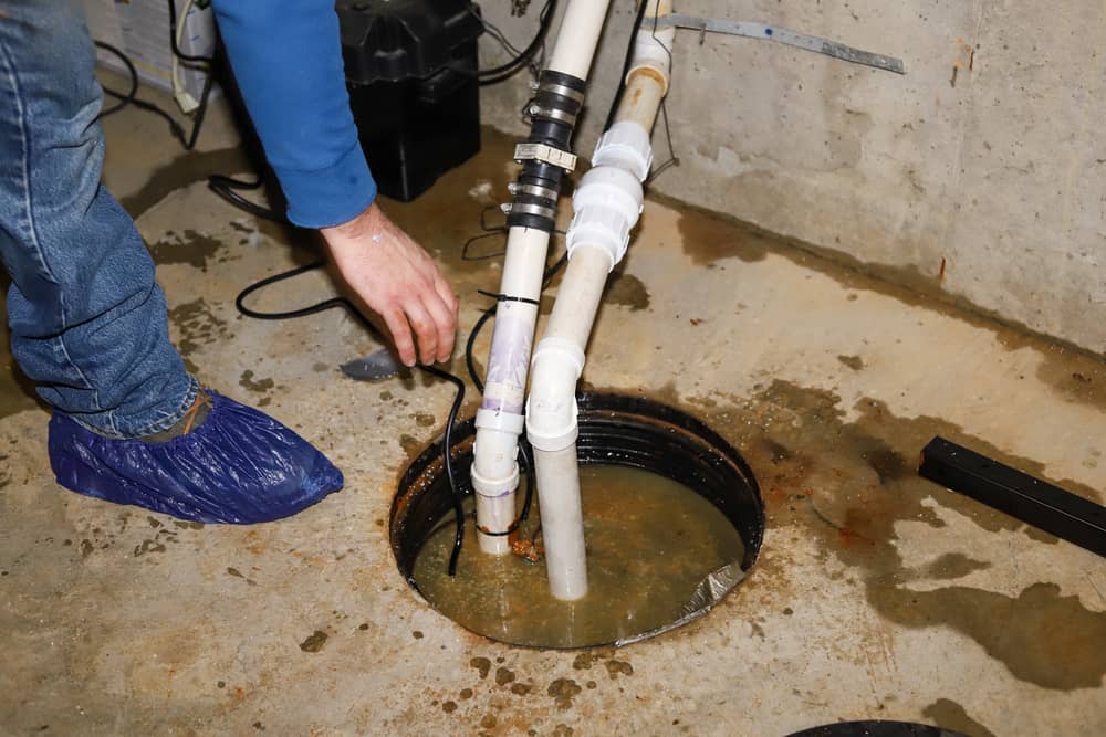 If your sump pump in the basement isn't working, call a professional.