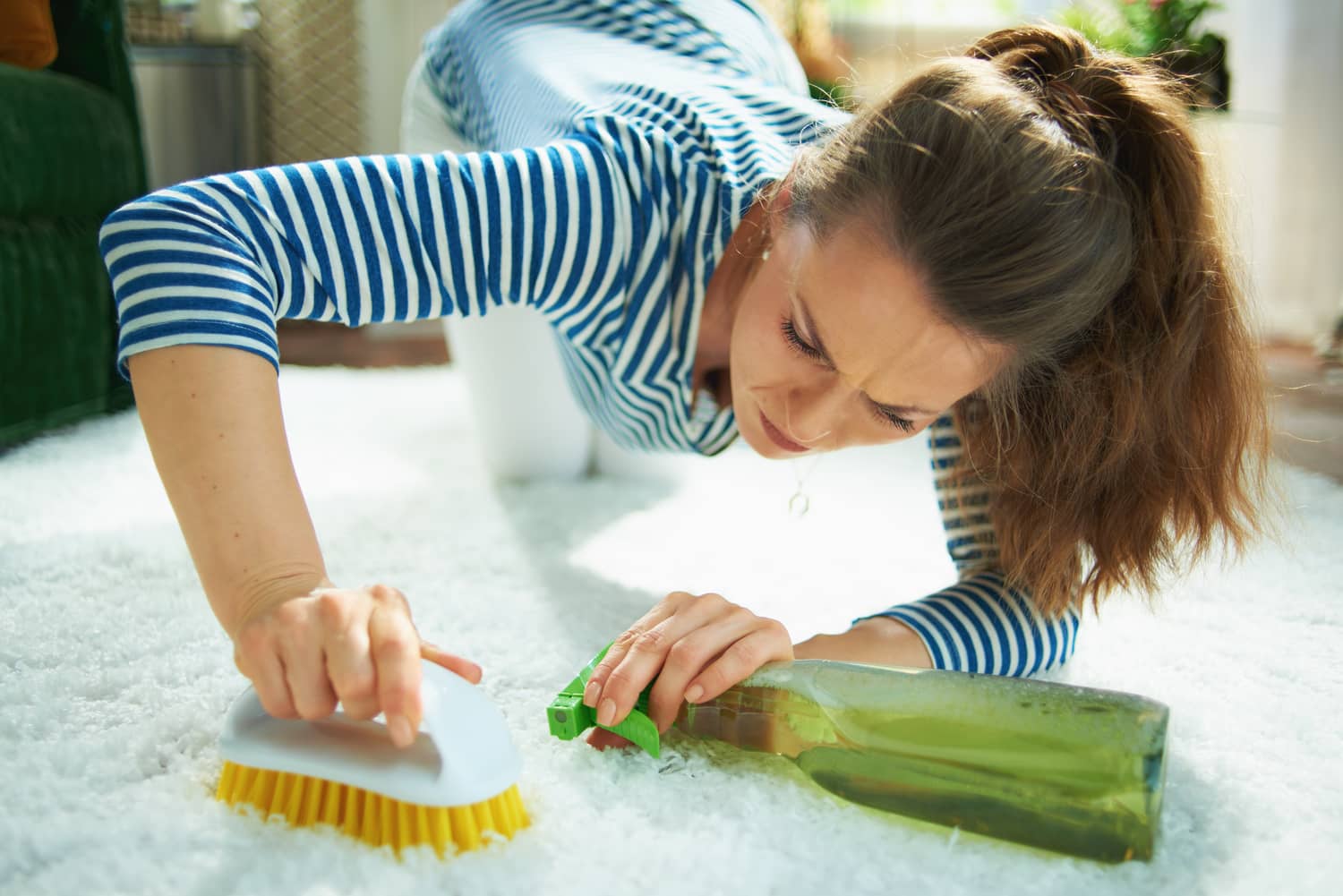 cleaning carpet