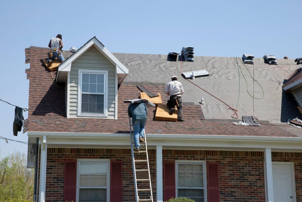 New roof on home adds value.