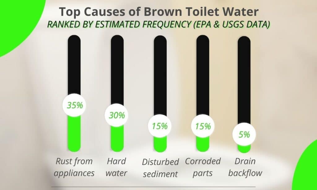 causes of brown toilet water