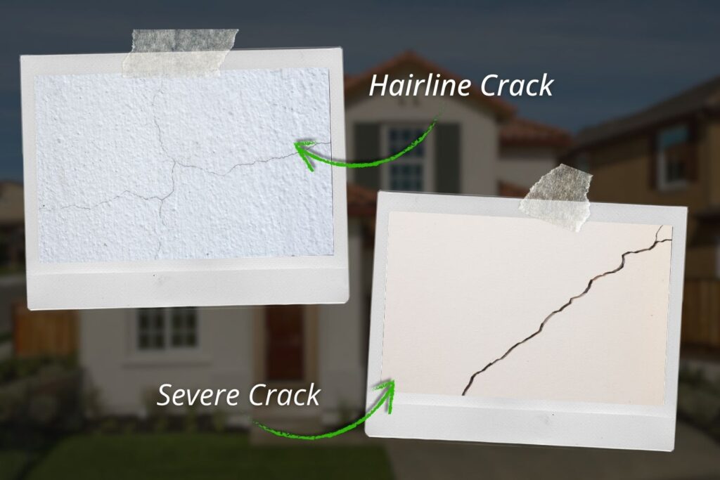 minor vs major visible cracks for a house foundation