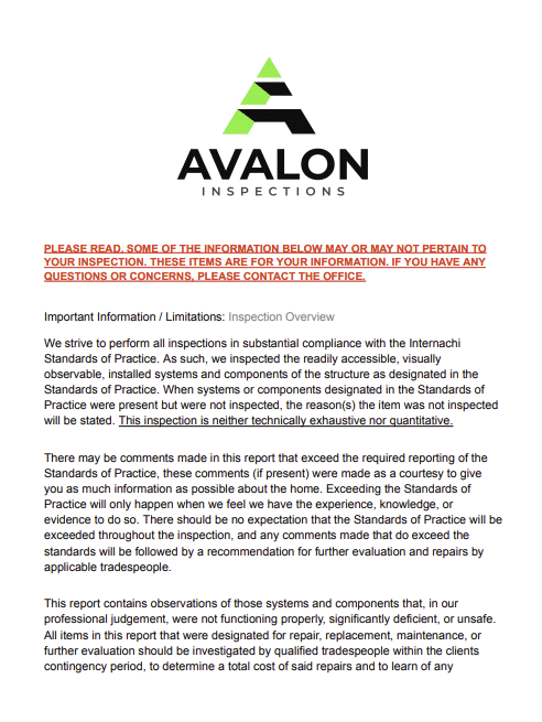 Avalon Inspections Overview PDF